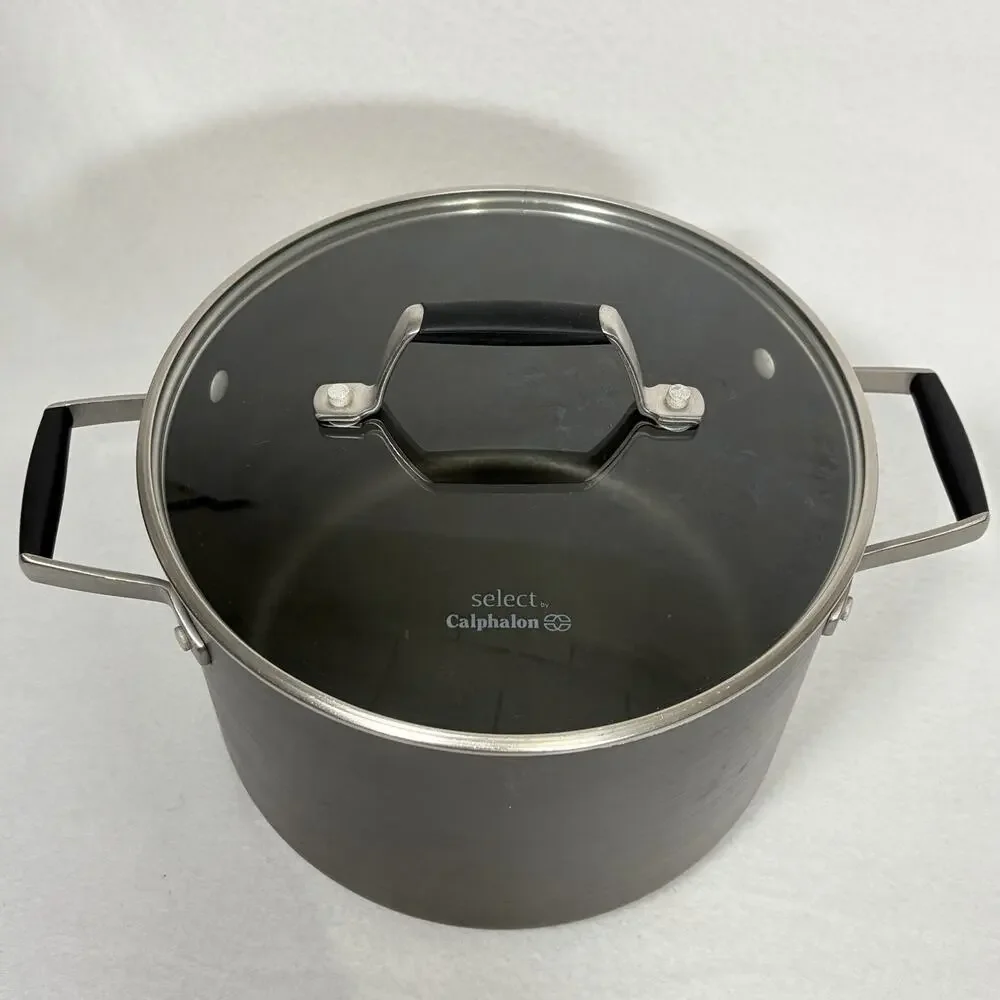 Calphalon 806 Stainless Steel 6 Quart Stock Pot Cooking Saucepan Pan with Lid